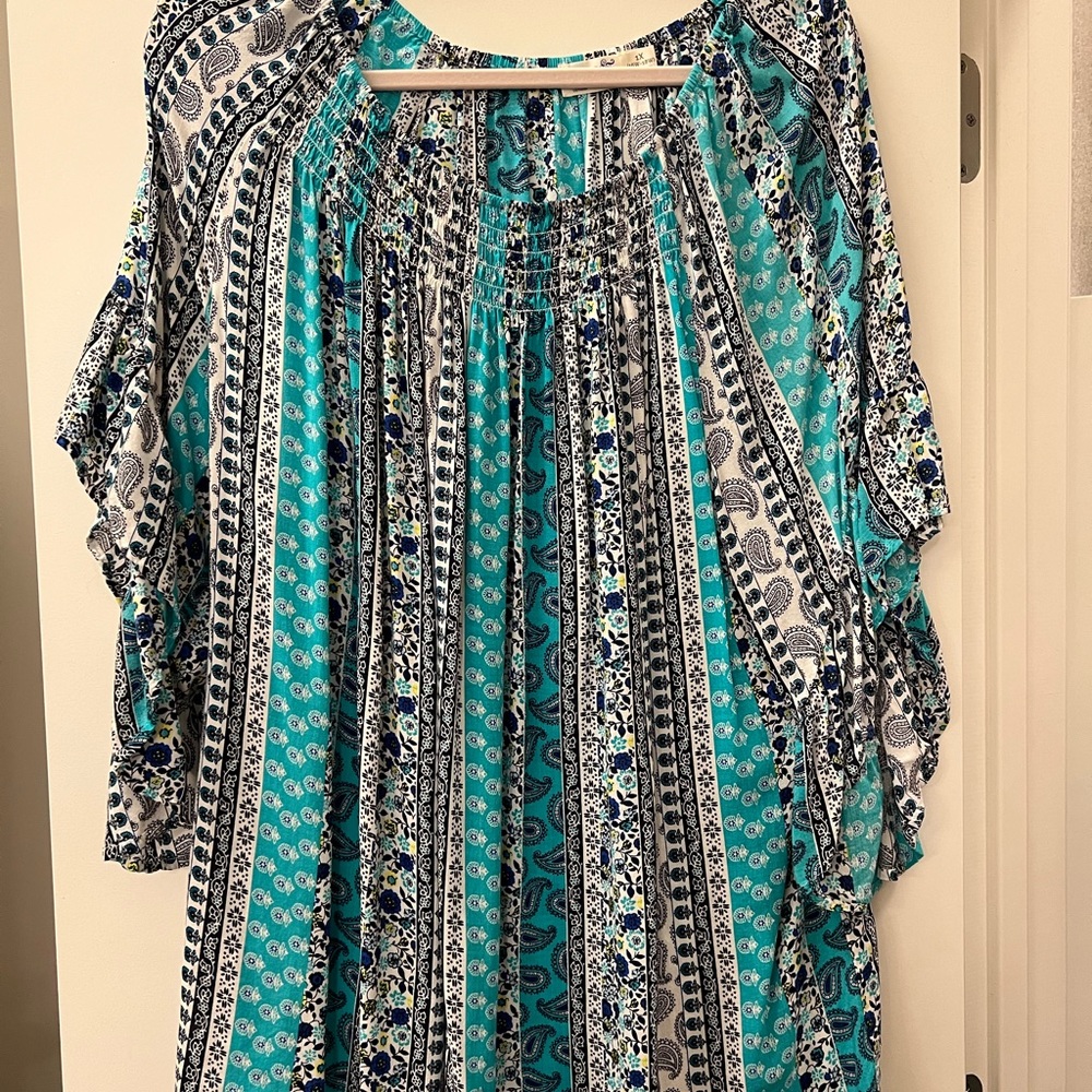 Terra and Sky - Spring Tunic Top- 1X